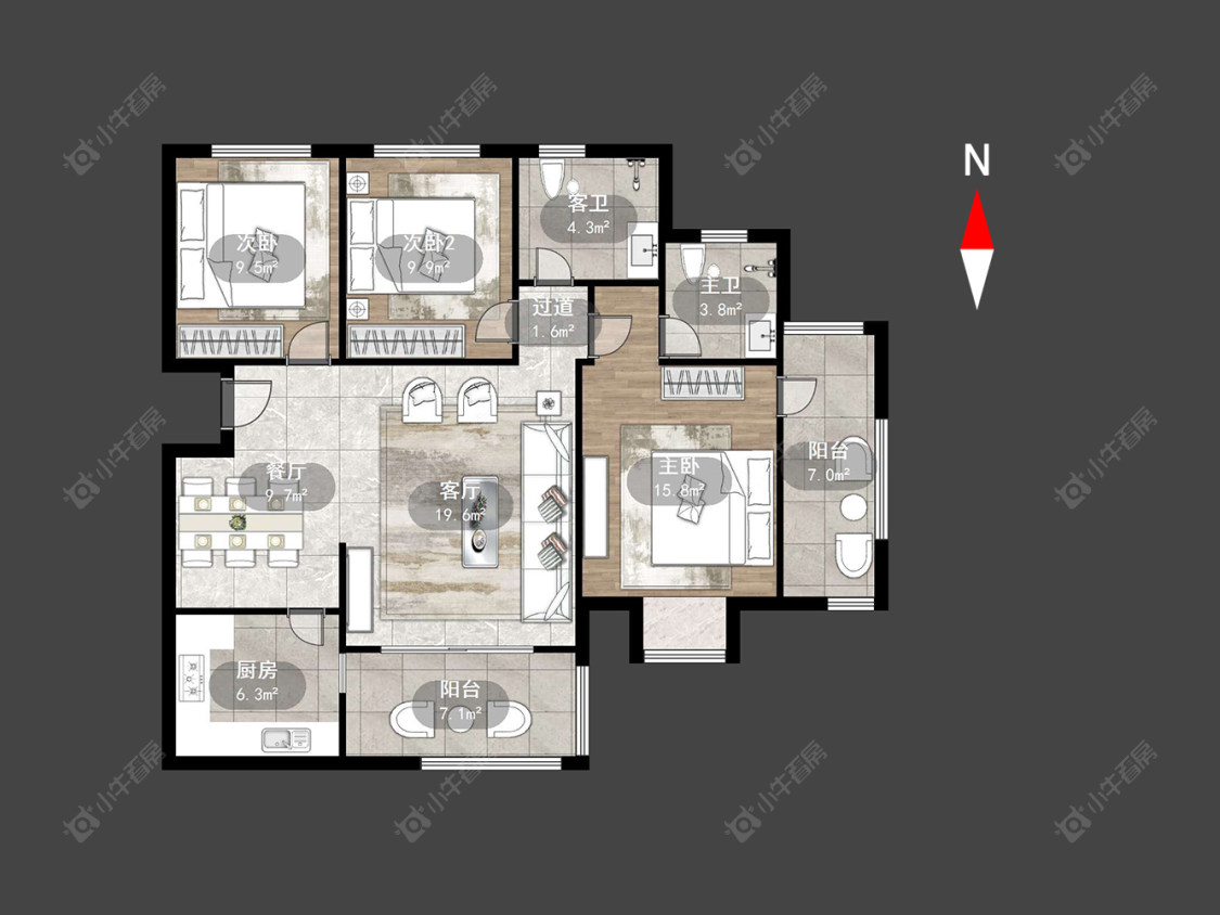 常州南博湾花园在售二手房源户型图_小牛看房