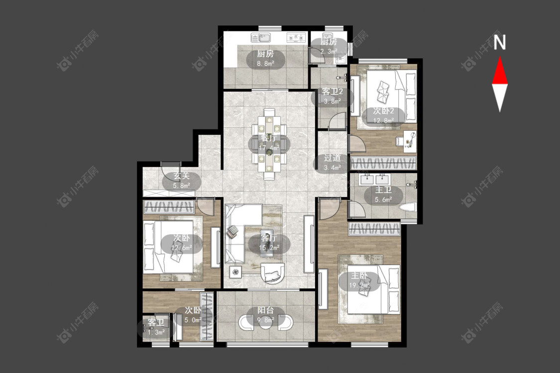 常州吾悦广场北区在售二手房源户型图_小牛看房
