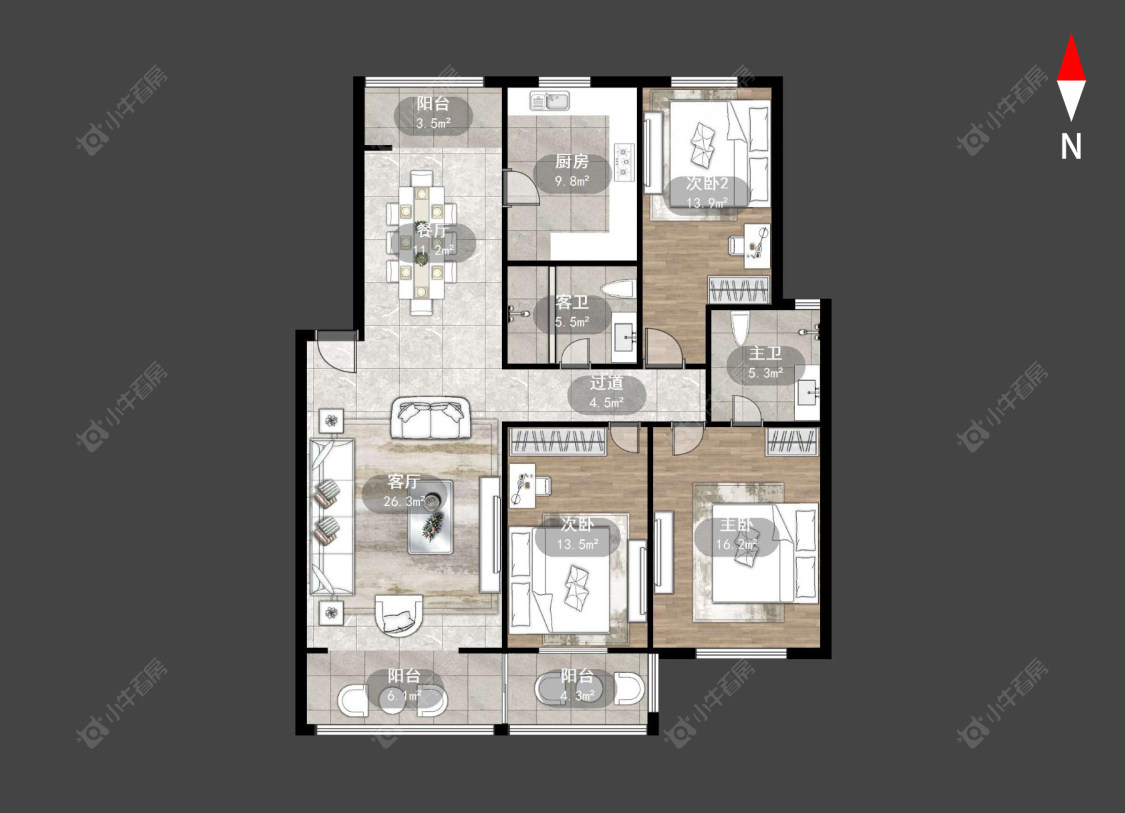 兆丰花苑房源户型图 常州兆丰花苑在售二手房源户型图_小牛看房