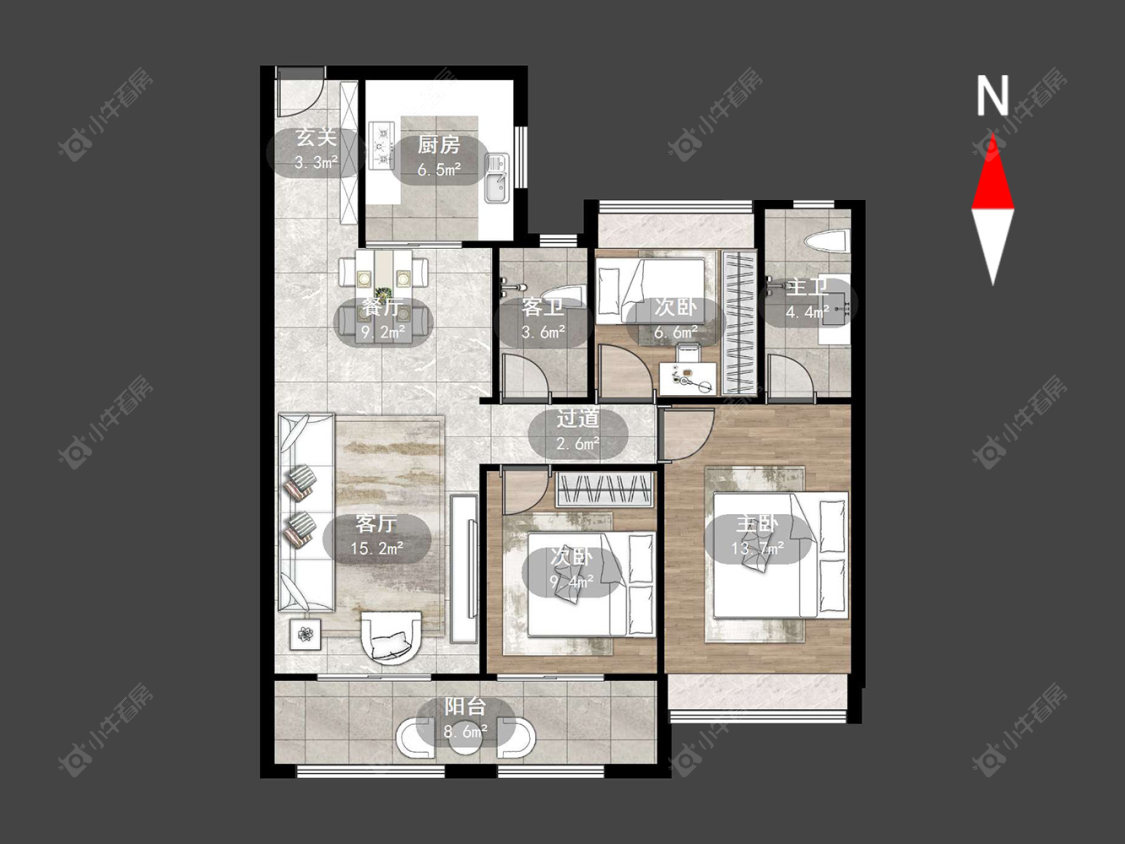 常州新城华宇悦隽公馆在售二手房源户型图_小牛看房