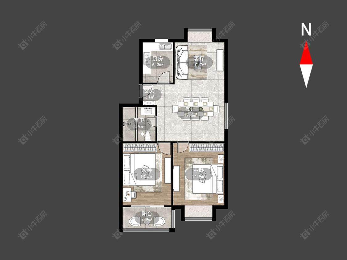 常州水木年华花园在租房源室内图_小牛看房