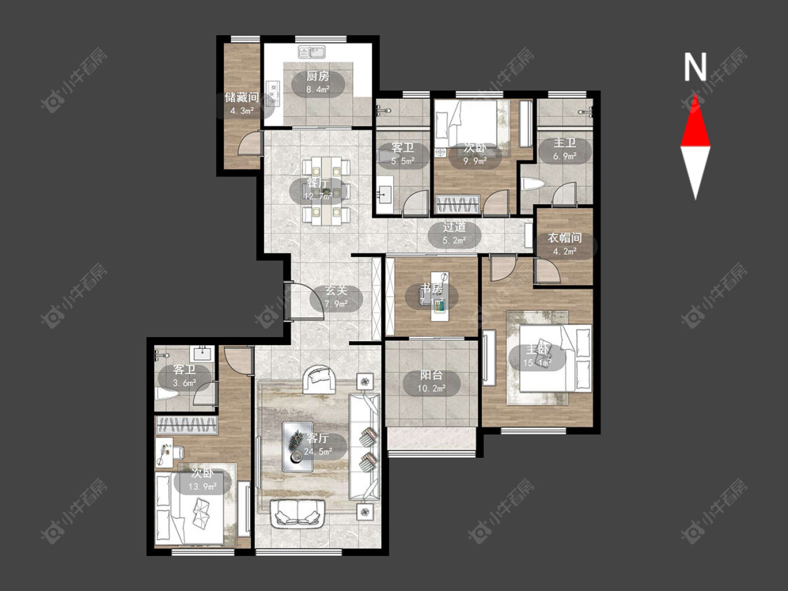 新城帝景南区房源户型图 常州新城帝景南区在售二手房源户型图_小牛看房
