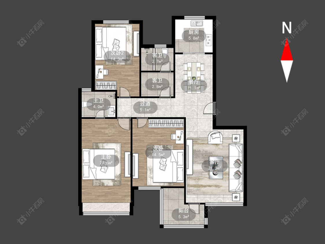滨江明珠城东区房源户型图 常州滨江明珠城东区在售二手房源户型图_小牛看房