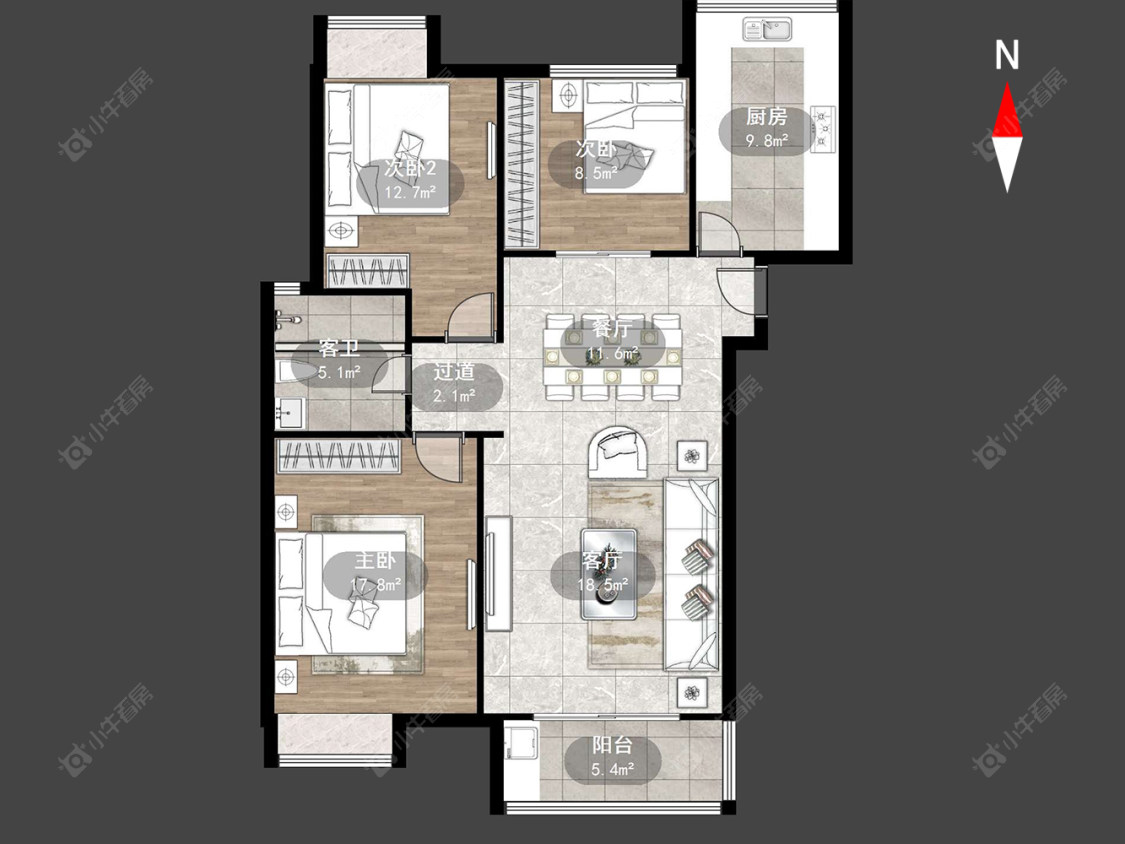 常州湖港名居在售二手房源户型图_小牛看房