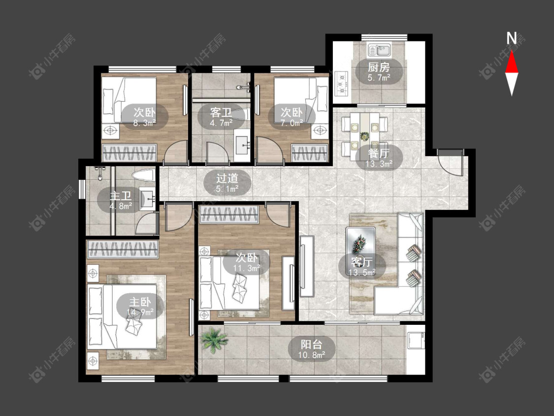 常州融创滨湖御园在售二手房源户型图_小牛看房