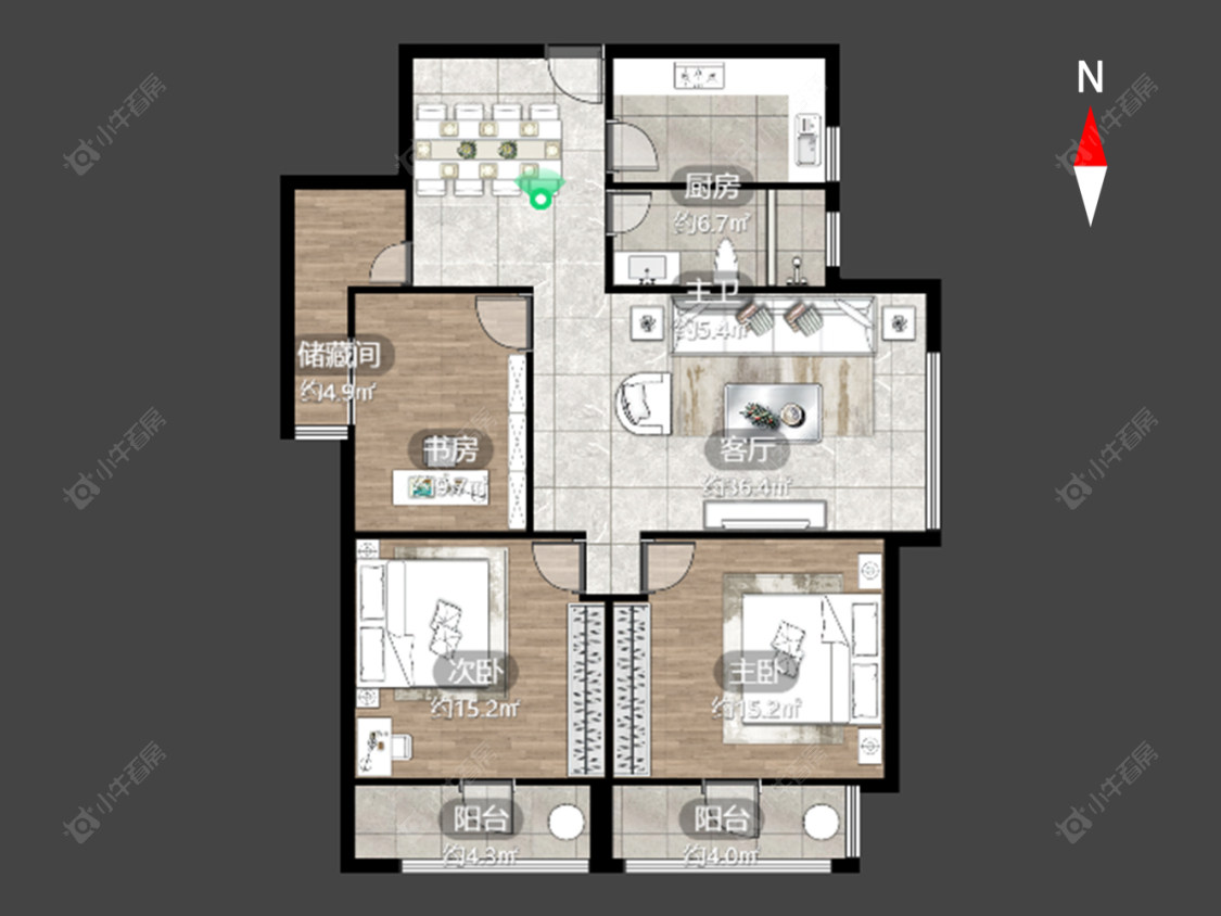 常州绿园爱舍北区在售二手房源户型图_小牛看房