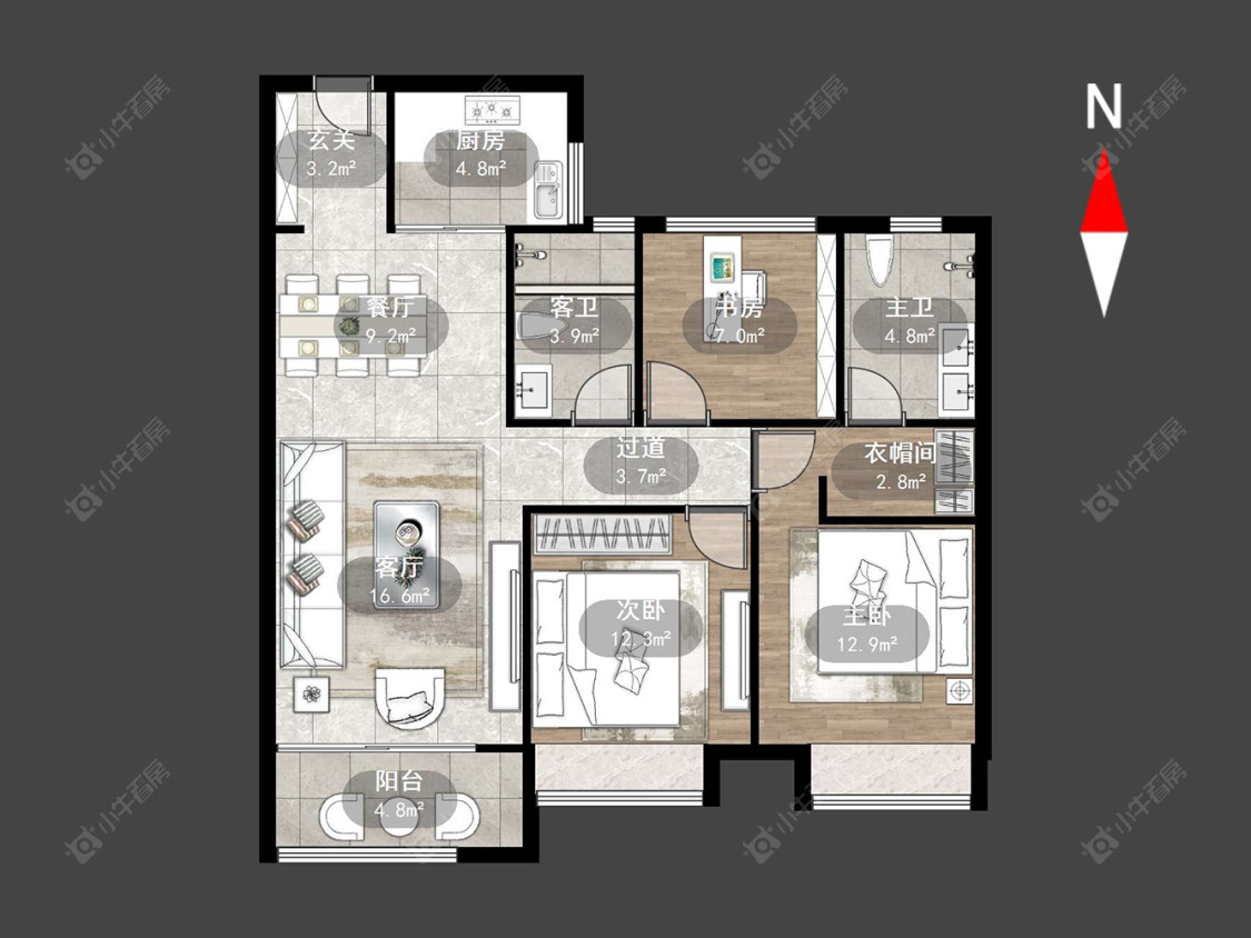 常州路劲城市印象在售二手房源户型图_小牛看房