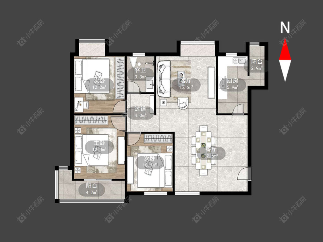 常州彩虹城在售二手房源户型图_小牛看房