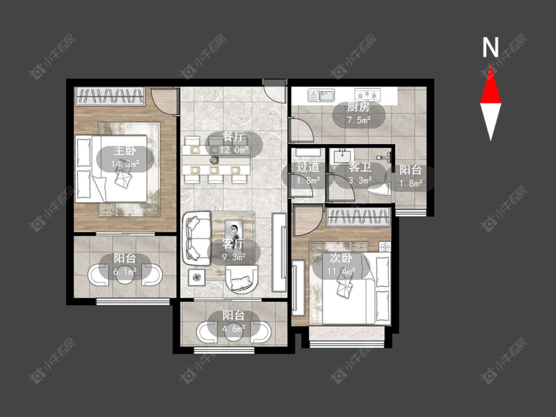 常州檀香湾在售二手房源户型图_小牛看房
