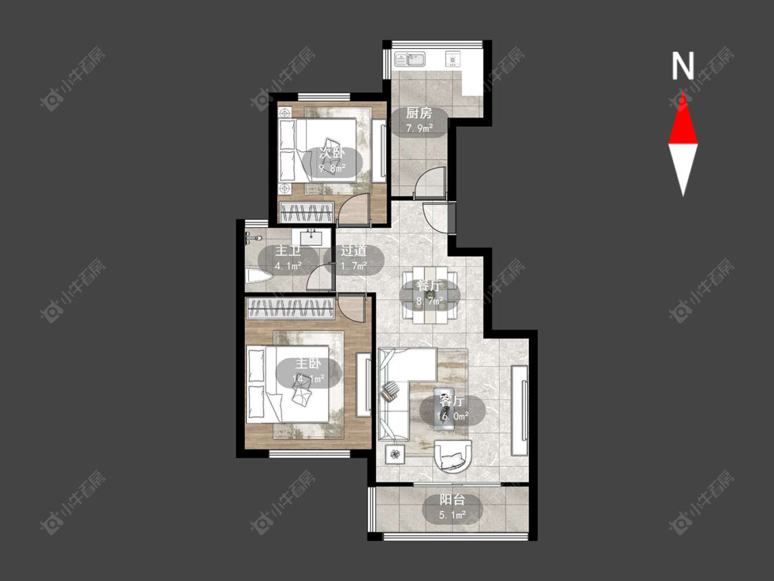 龙涛紫郡苑房源户型图 常州龙涛紫郡苑在售二手房源户型图_小牛看房