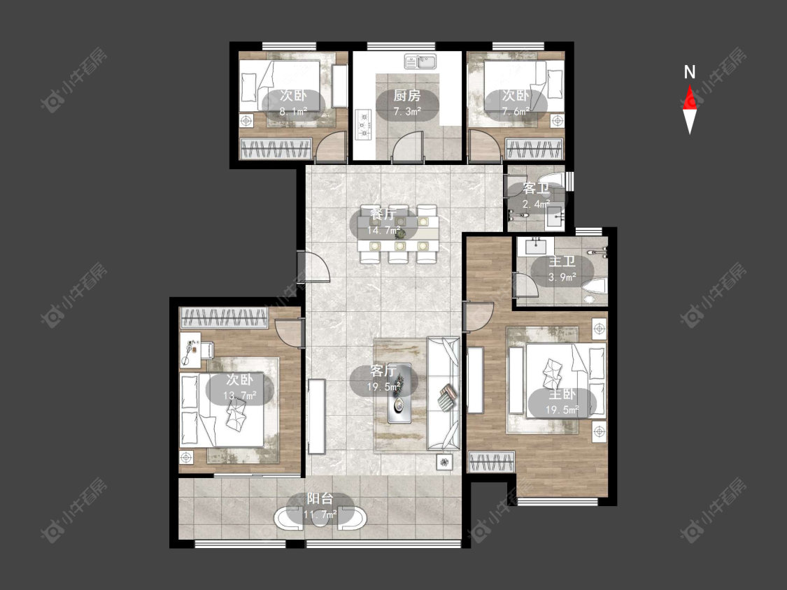 常州中景尚海城在售二手房源户型图_小牛看房