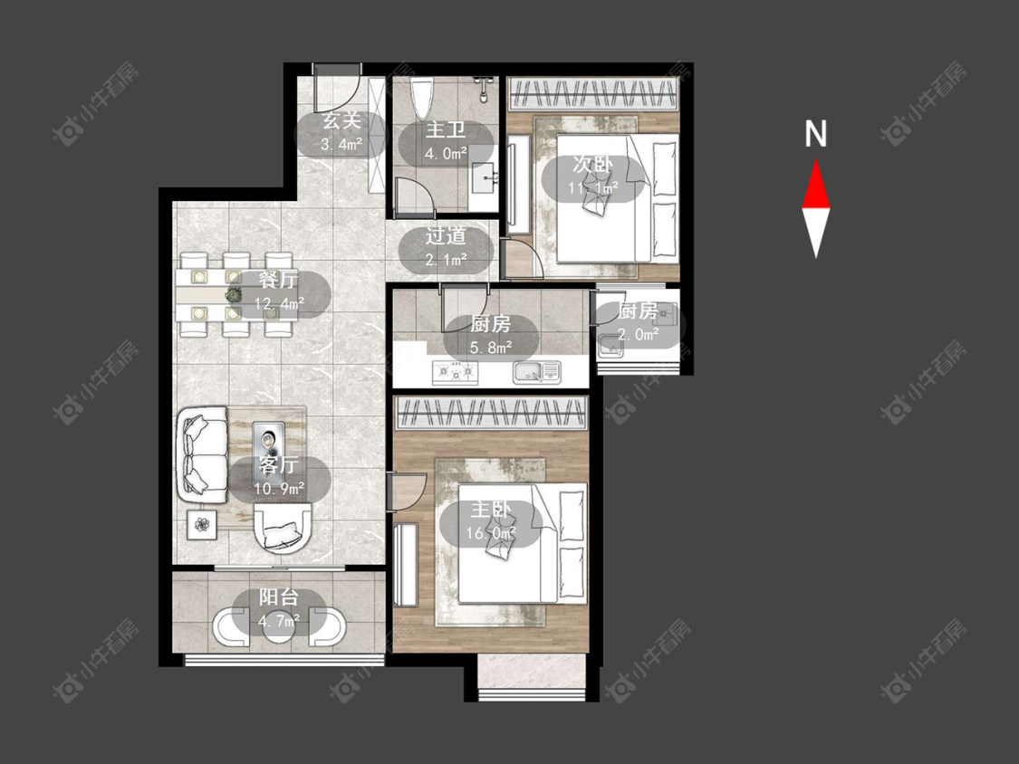常州飞龙新苑在售二手房源户型图_小牛看房