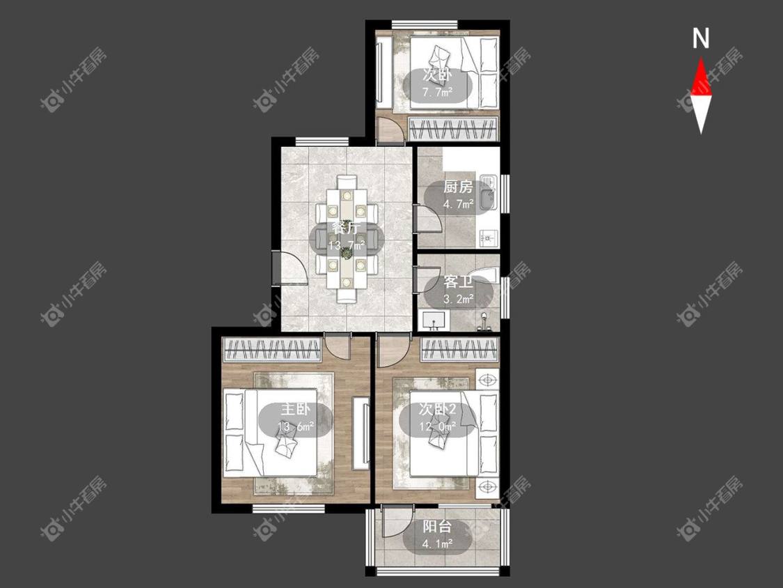 常州河苑新村在租房源户型图_小牛看房