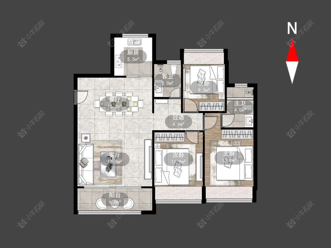 常州万科新都会在售二手房源户型图_小牛看房