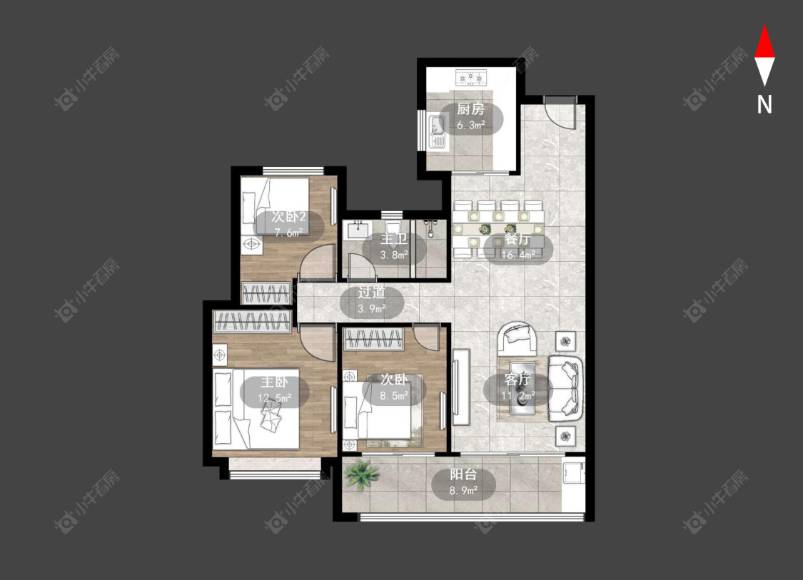 常州九洲玺在售二手房源户型图_小牛看房