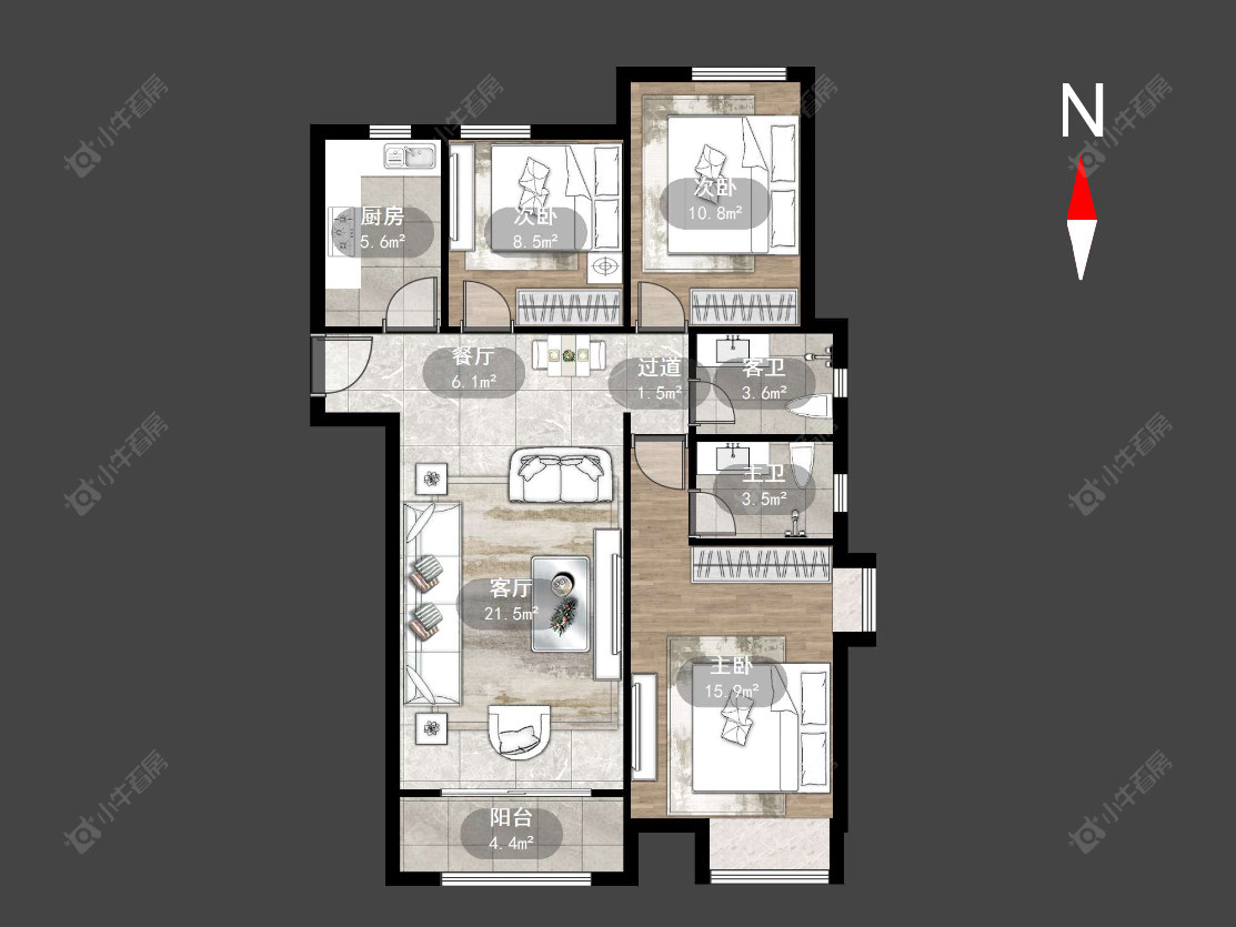 常州中海凤凰熙岸在售二手房源户型图_小牛看房