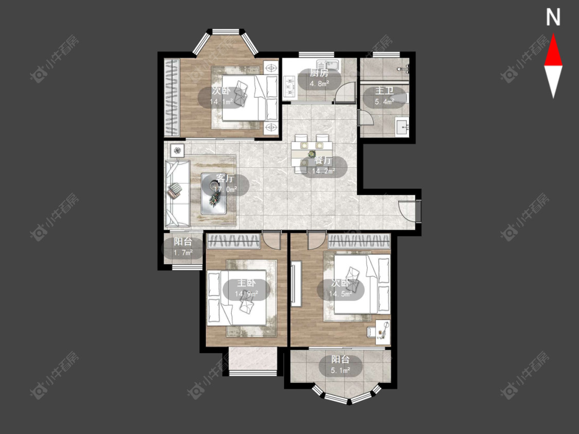 常州德馨花园在售二手房源户型图_小牛看房