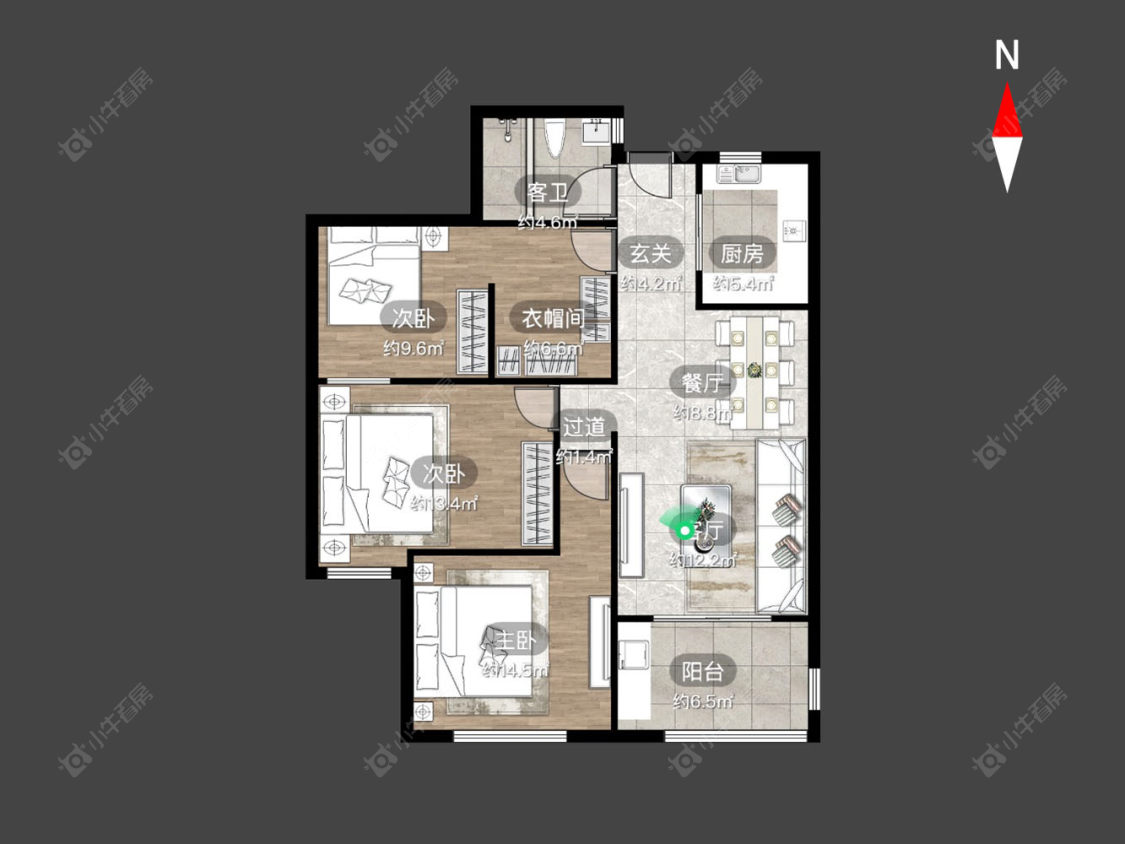 常州阳光龙庭在售二手房源户型图_小牛看房