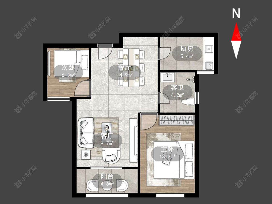 常州新城春天里在售二手房源户型图_小牛看房