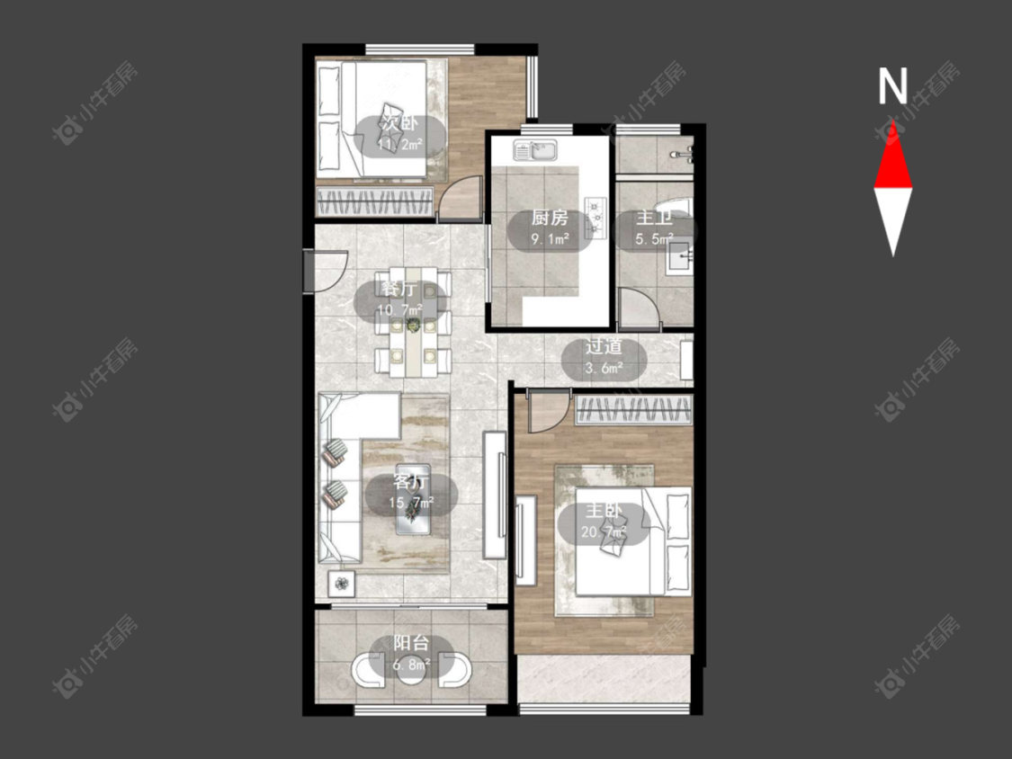 常州水晶城在售二手房源户型图_小牛看房