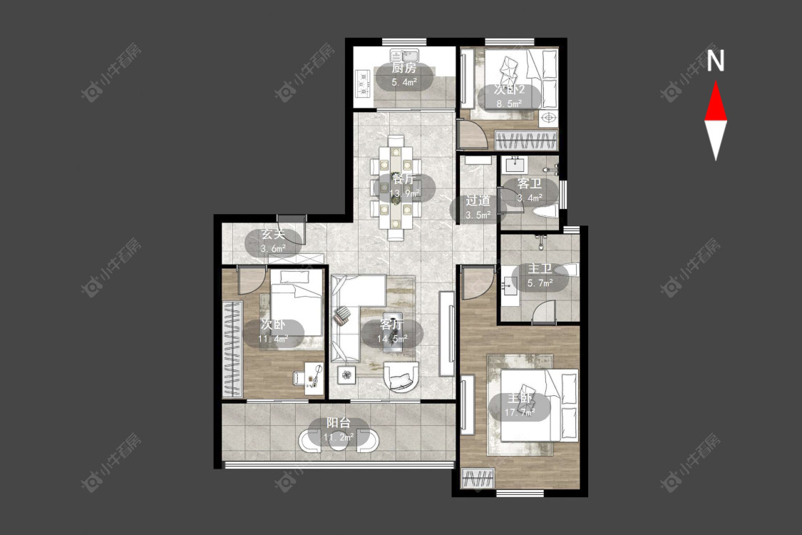 常州随园金麟府在售二手房源户型图_小牛看房
