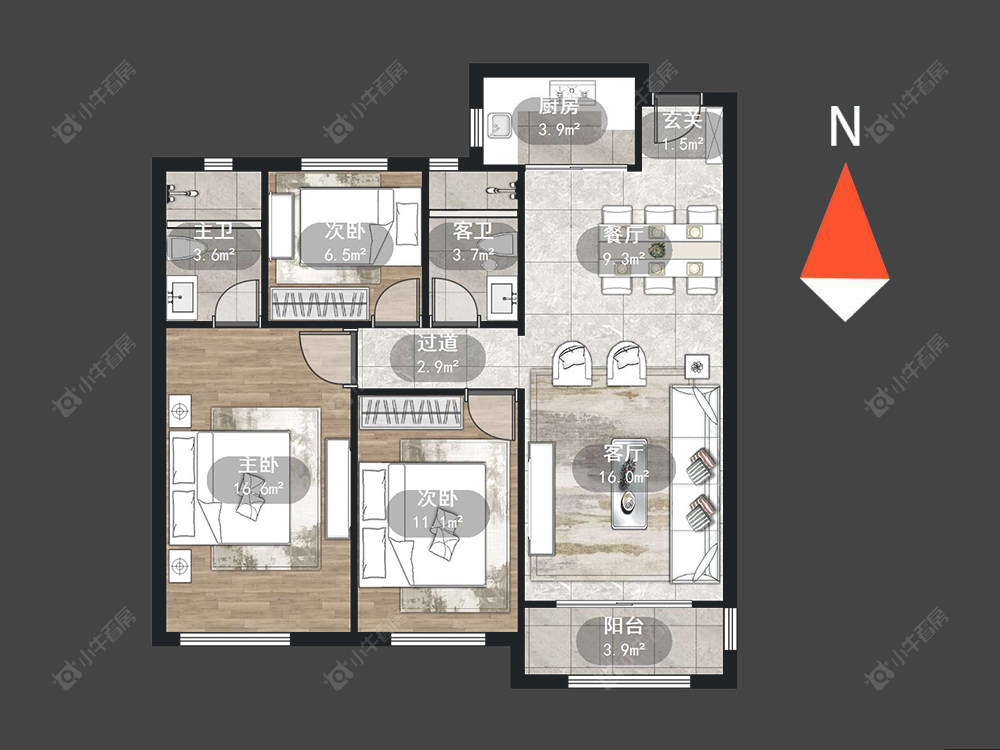 龙湖龙誉城四期房源户型图 常州龙湖龙誉城四期在售二手房源户型图_小牛看房