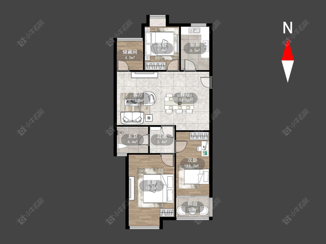 喜盈门花苑房源户型图 常州喜盈门花苑在售二手房源户型图_小牛看房