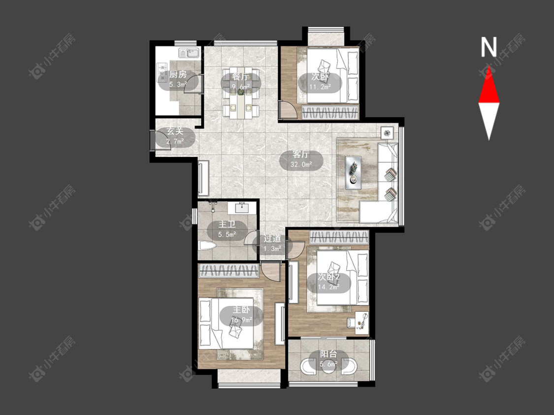 西瑶苑房源户型图 常州西瑶苑在售二手房源户型图_小牛看房