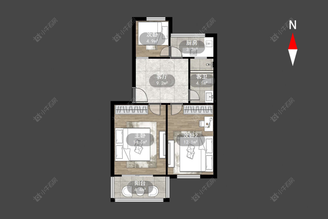 常州花东新村在售二手房源户型图_小牛看房