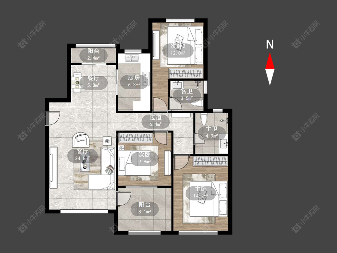 金地格林郡房源户型图 常州金地格林郡在售二手房源户型图_小牛看房