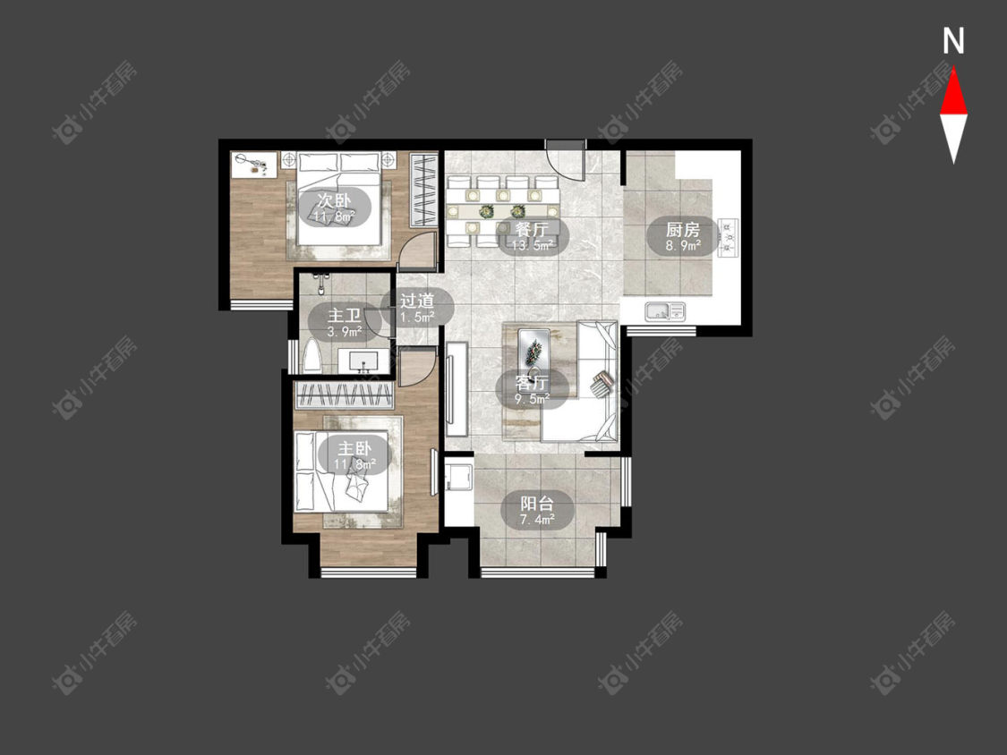 常州景瑞曦城在售二手房源户型图_小牛看房