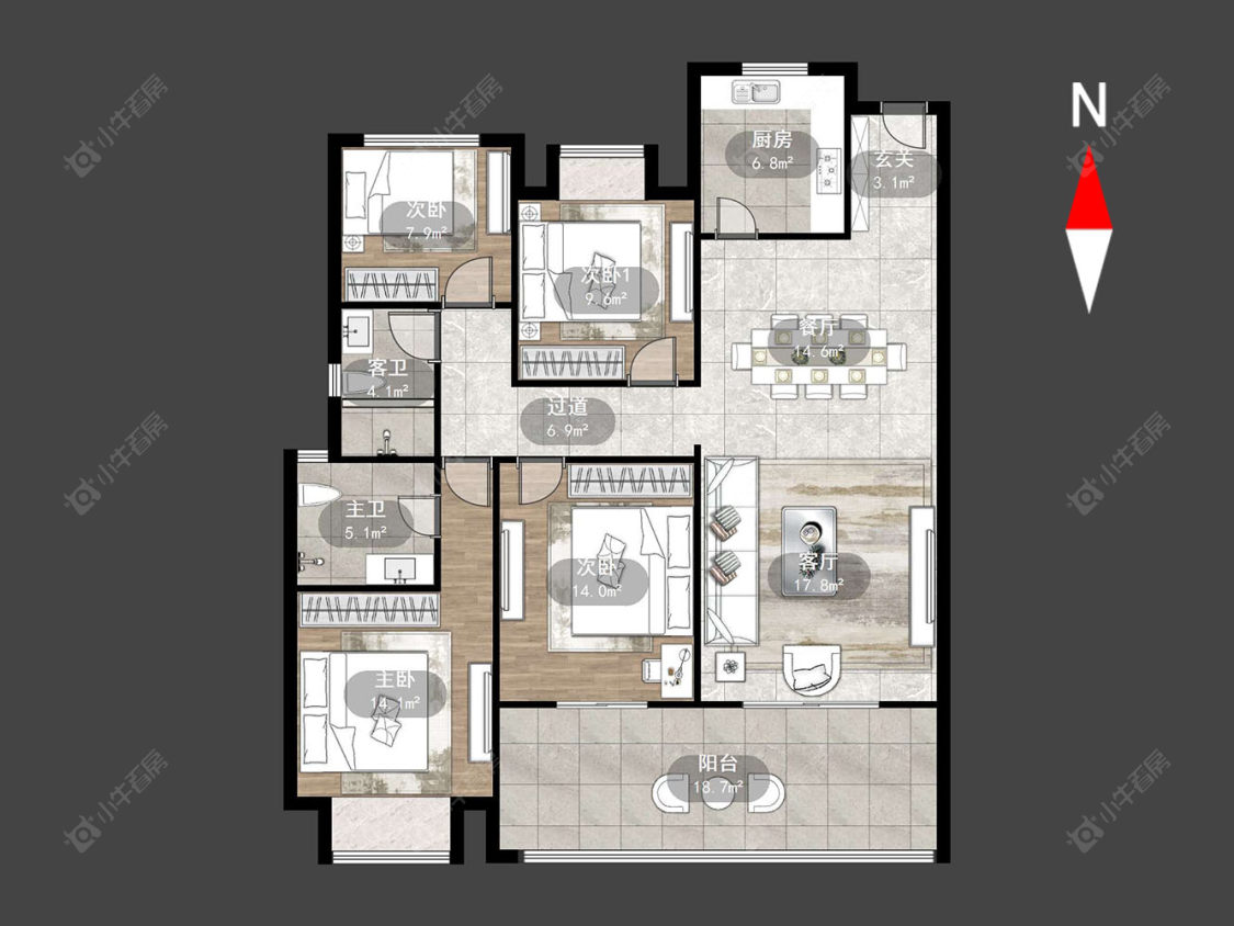 常州路劲城四期在售二手房源户型图_小牛看房