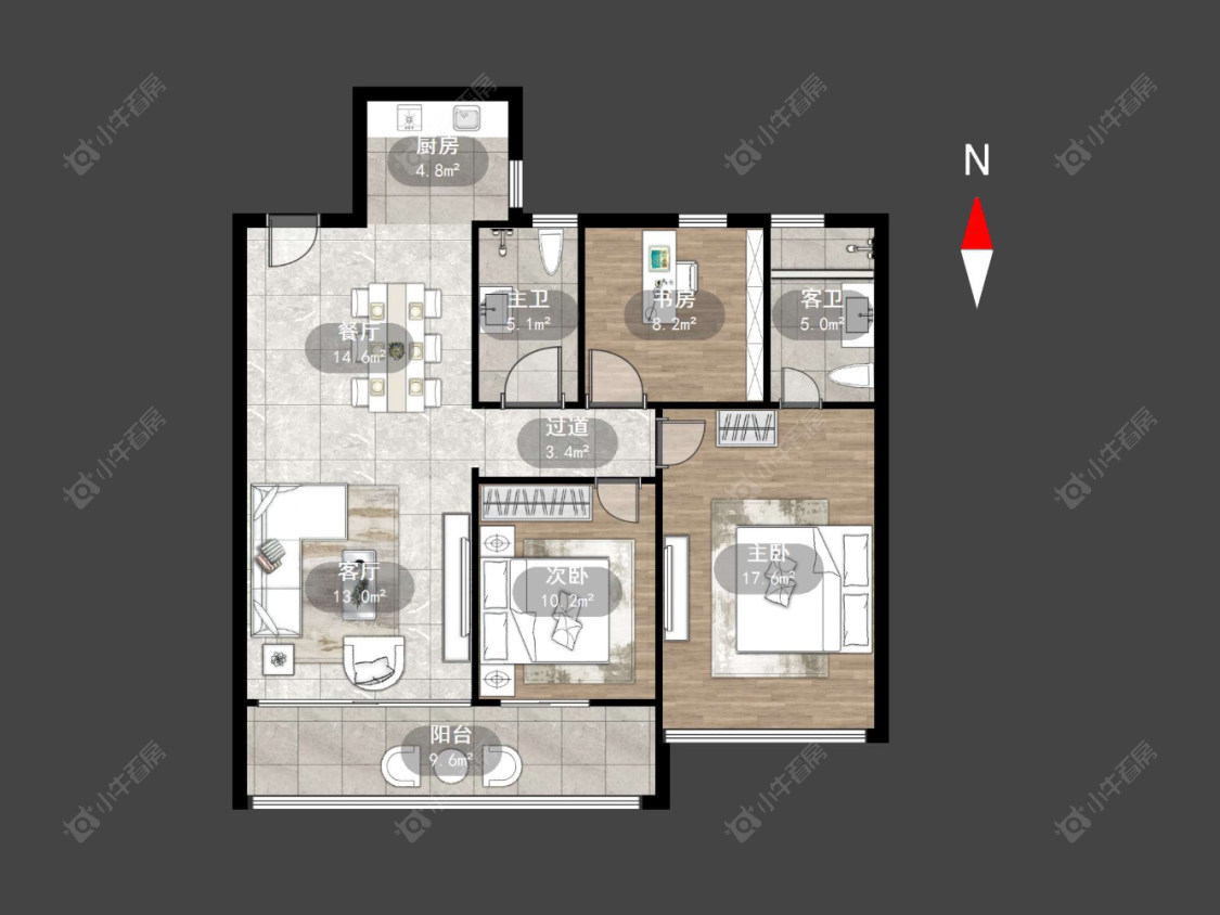 常州龙湖景粼天著在售二手房源户型图_小牛看房