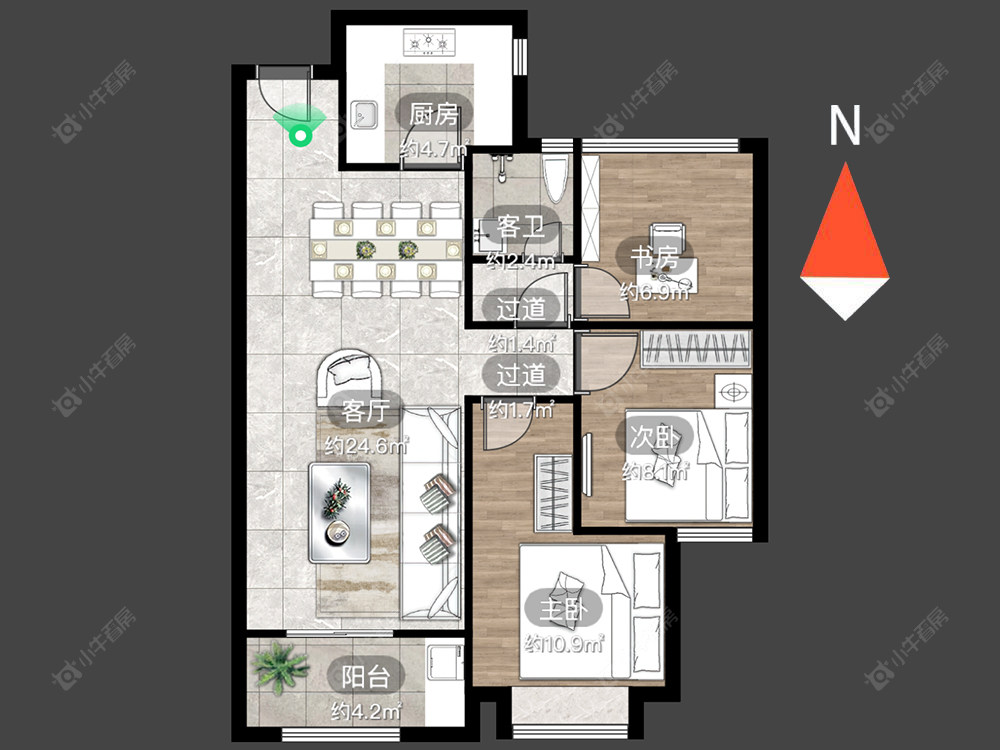 常州星悦花都在售二手房源户型图_小牛看房