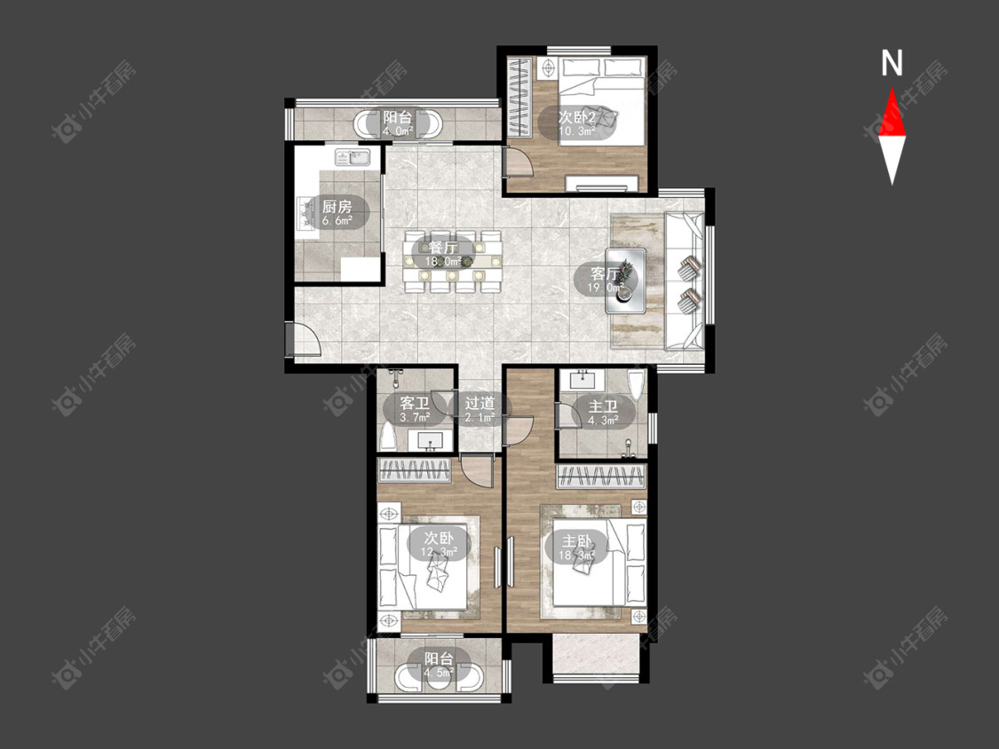 常州世纪华城西区在售二手房源户型图_小牛看房