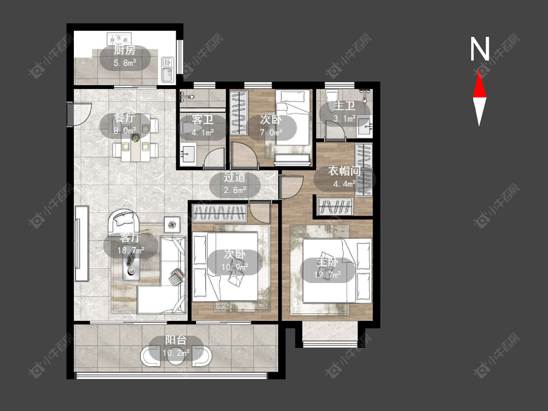 常州华润国际五期在售二手房源户型图_小牛看房
