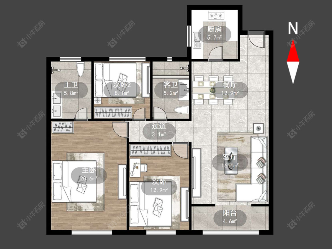 常州横麓雅居在售二手房源户型图_小牛看房