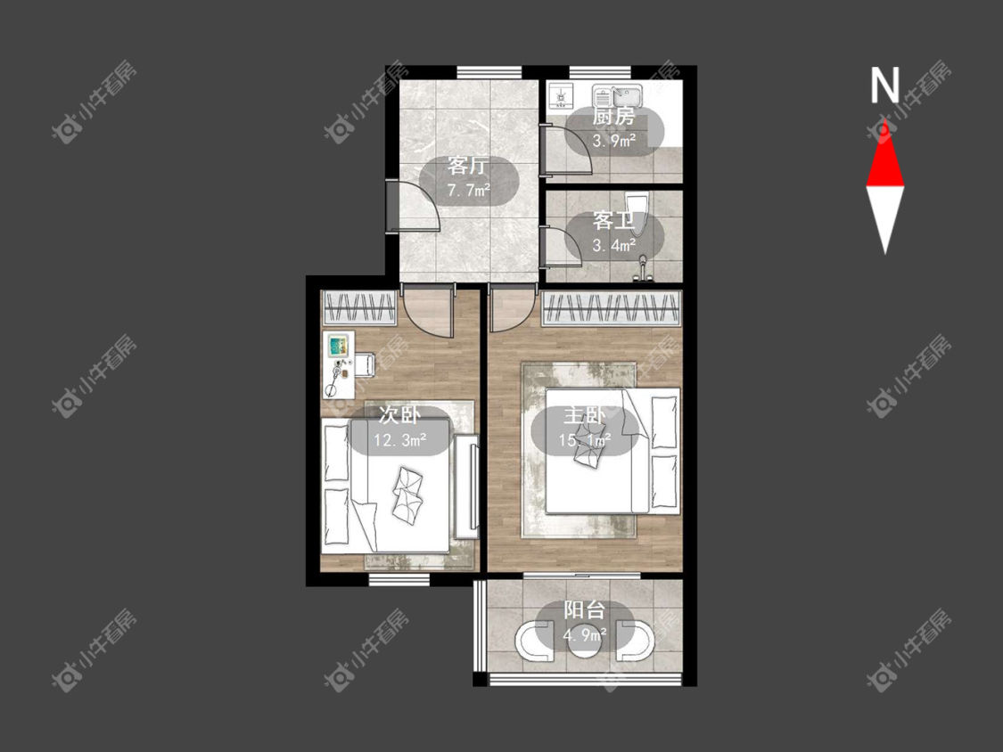 常州花园新村（钟楼）在租房源户型图_小牛看房