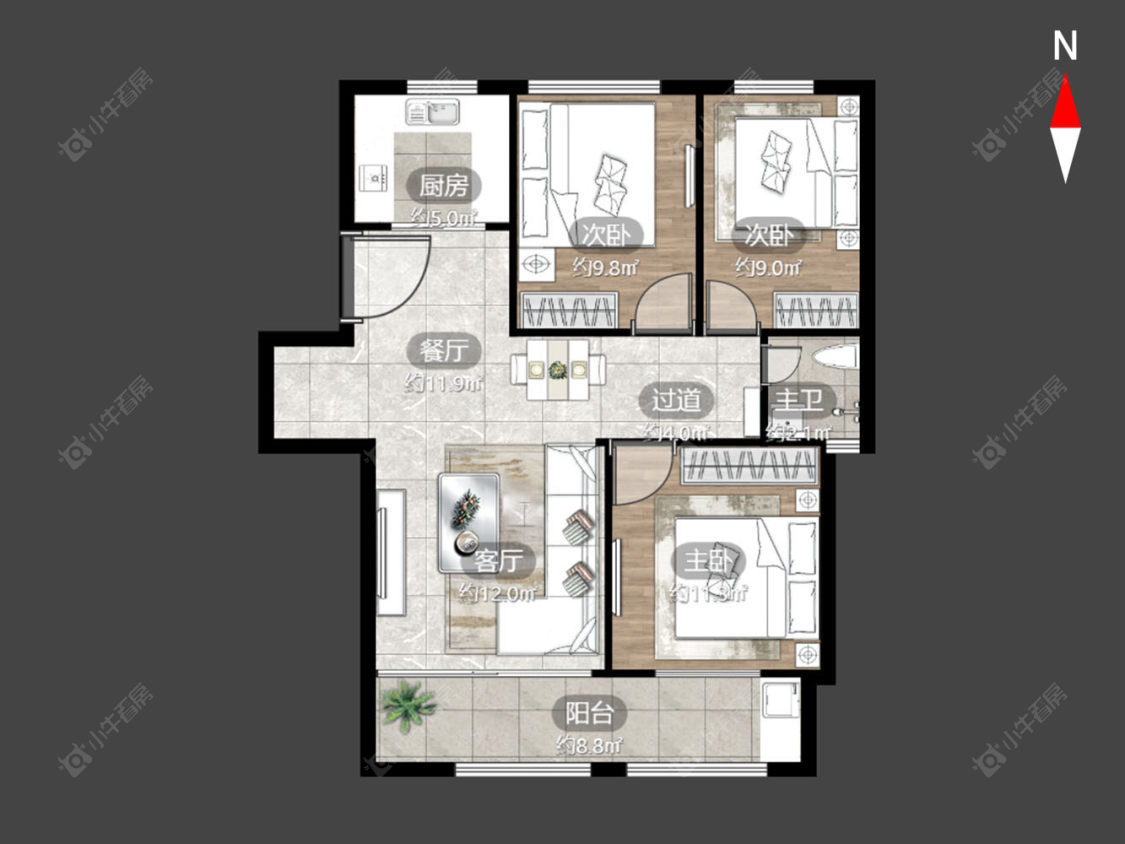 新城郡未来房源户型图 常州新城郡未来在售二手房源户型图_小牛看房