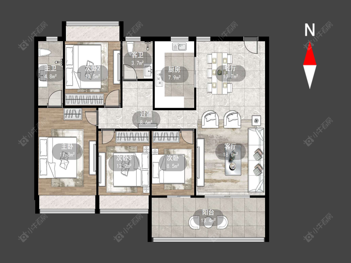 华宇新城天境房源户型图 常州华宇新城天境在售二手房源户型图_小牛看房
