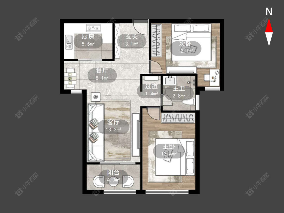 常州雨润城在售二手房源户型图_小牛看房