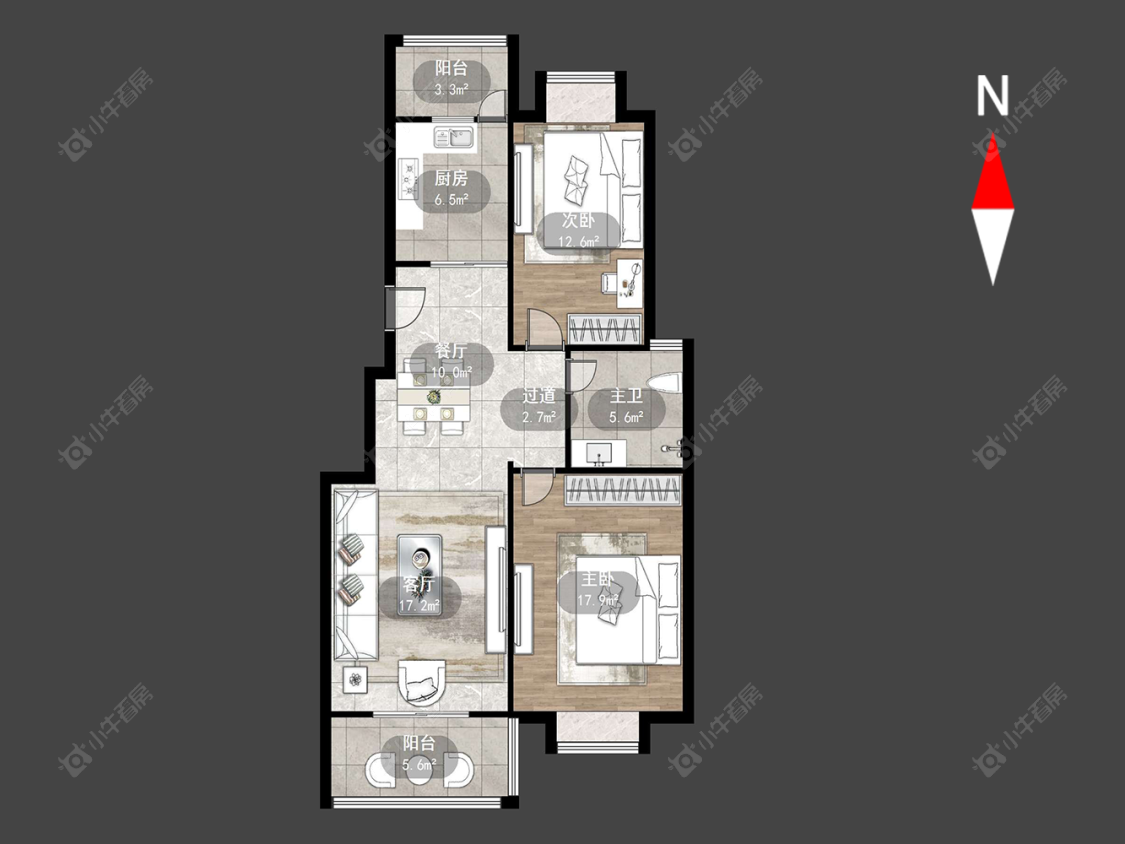 常州旺角花园在售二手房源户型图_小牛看房