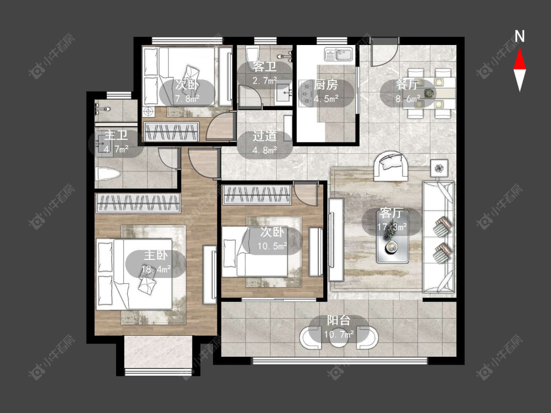 中梁金坛壹号院房源户型图 常州中梁金坛壹号院在售二手房源户型图_小牛看房