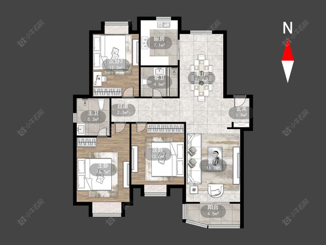 新龙花苑东区房源户型图 常州新龙花苑东区在售二手房源户型图_小牛看房