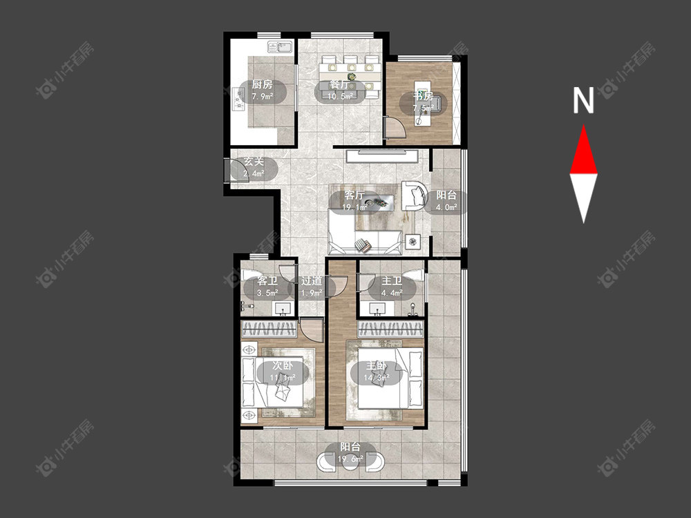 翡丽蓝湾房源户型图 常州翡丽蓝湾在售二手房源户型图_小牛看房