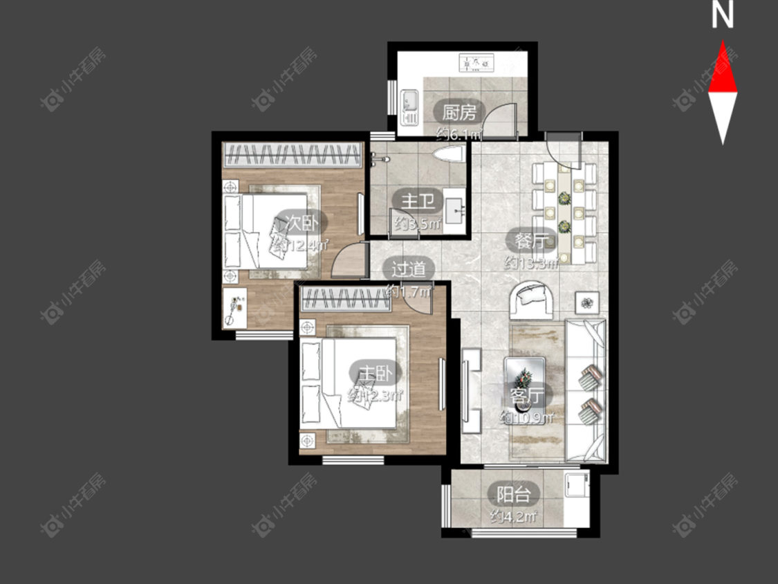 龙东花园房源户型图 常州龙东花园在售二手房源户型图_小牛看房
