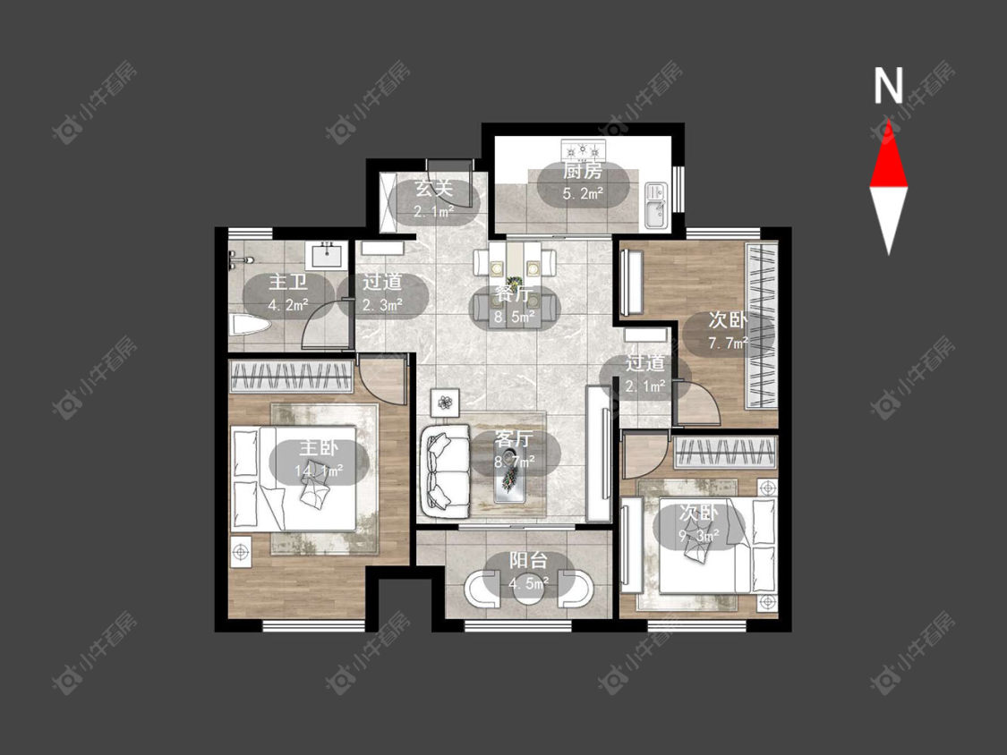常州新城香溢澜桥二期在售二手房源户型图_小牛看房