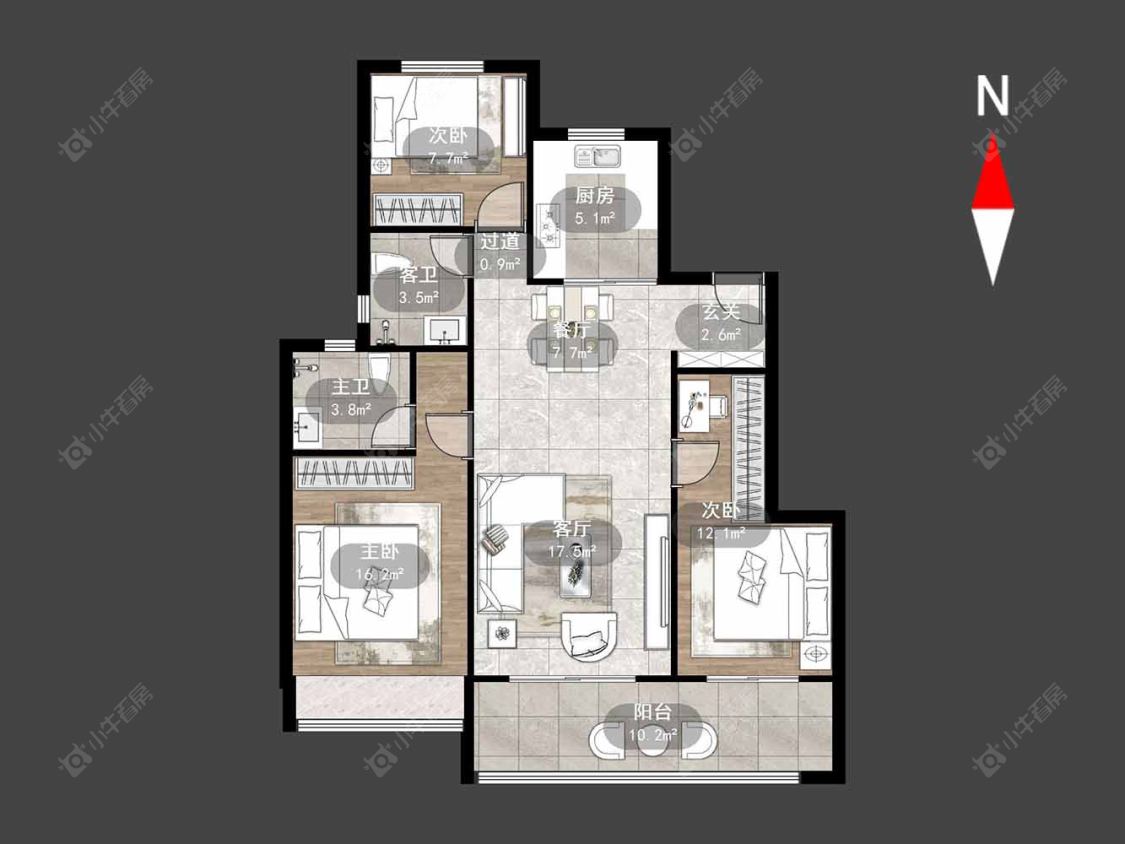 常州新城华宇悦隽公馆在售二手房源户型图_小牛看房