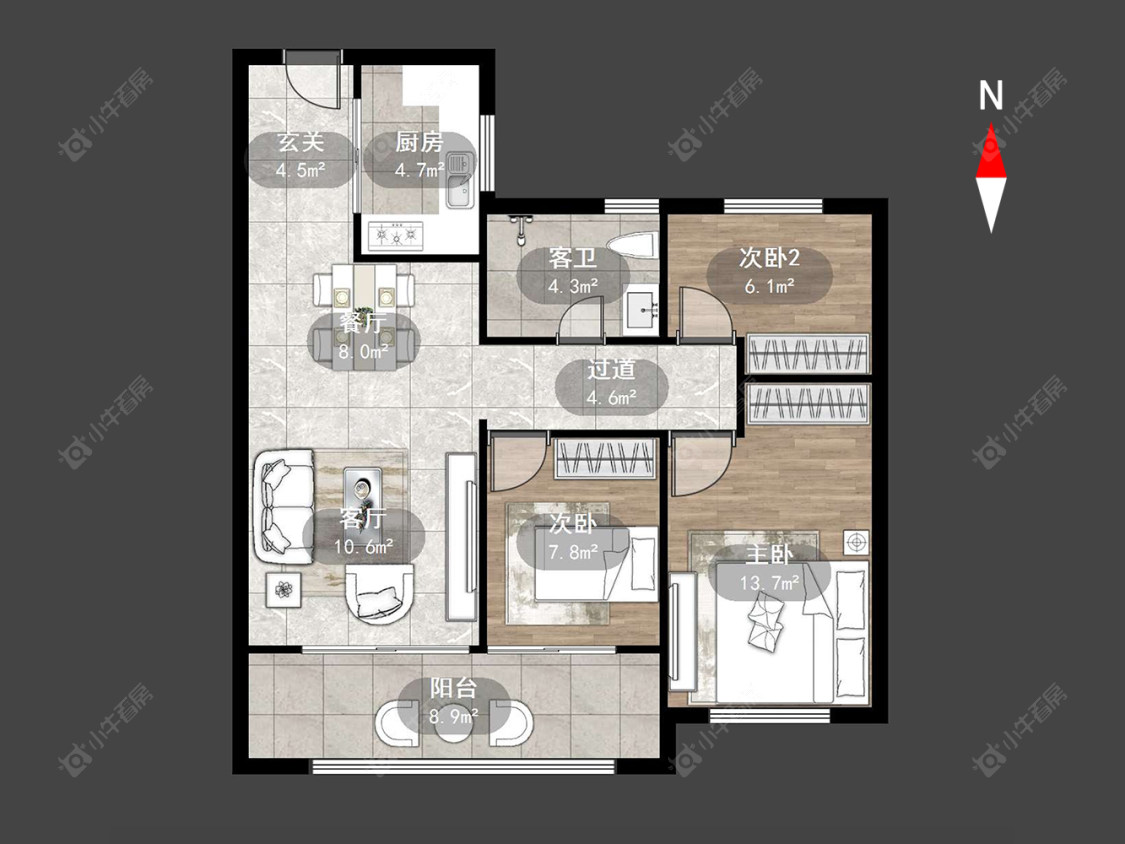 常州旭辉都会江来在售二手房源户型图_小牛看房