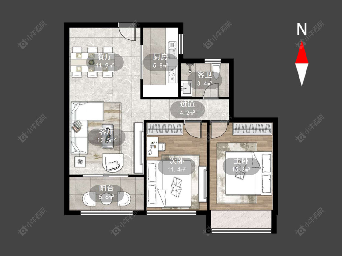 龙涛紫郡苑房源户型图 常州龙涛紫郡苑在售二手房源户型图_小牛看房